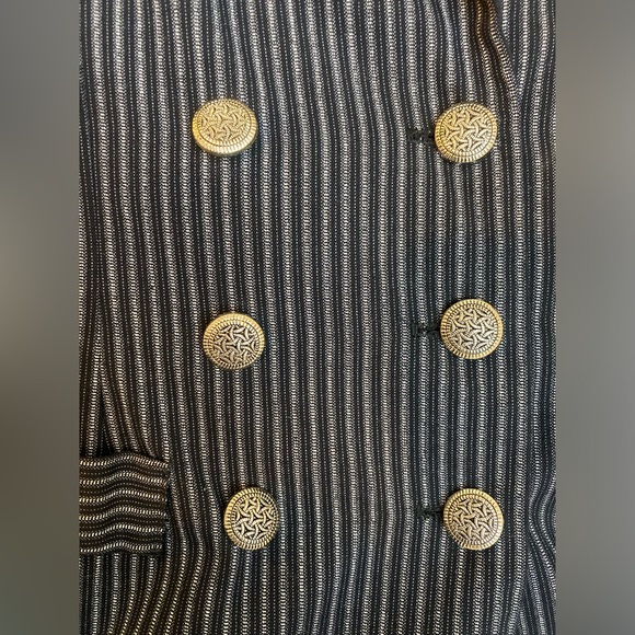 Victoria Ashley Striped Black & Grey Vest Blazer size 9 - Picture 4 of 6